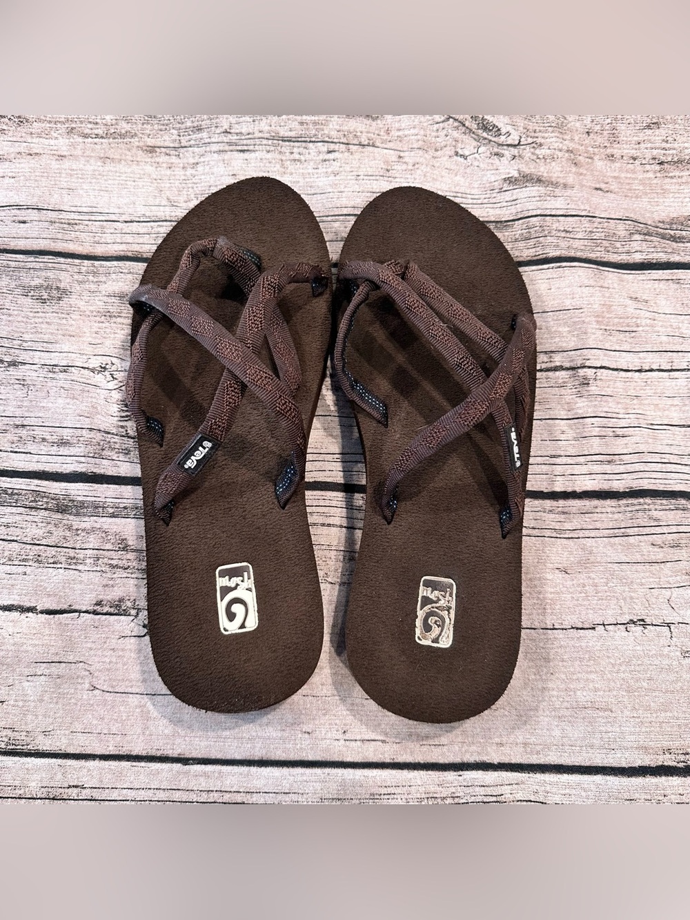 Women’s Reef Mush Brown Strappy Flip Flop Sandals size 10